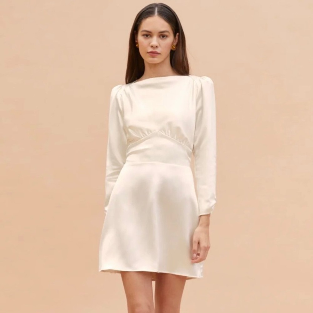 NWT Reformation Rudi Silk Dress in Ivory